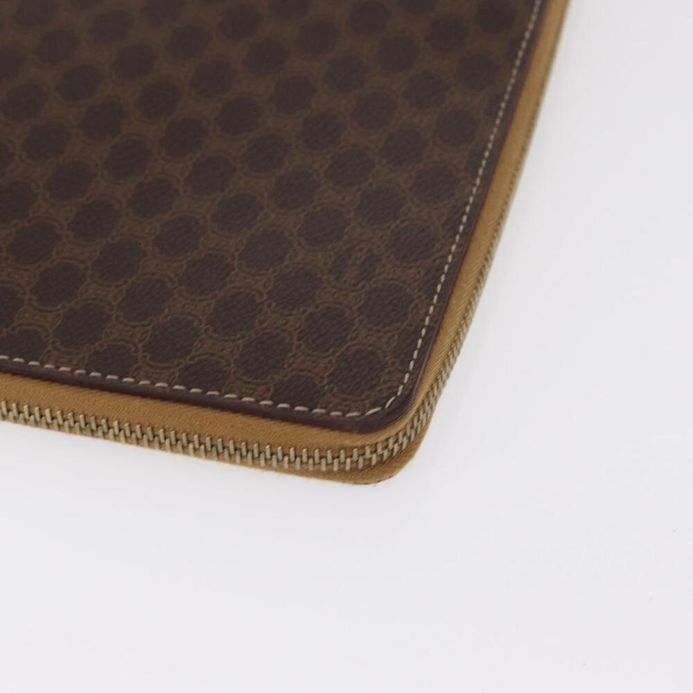 CELINE Macadam Canvas Travel Case PVC Leather Brown Gold Auth ki6242 - Picture 8 of 16